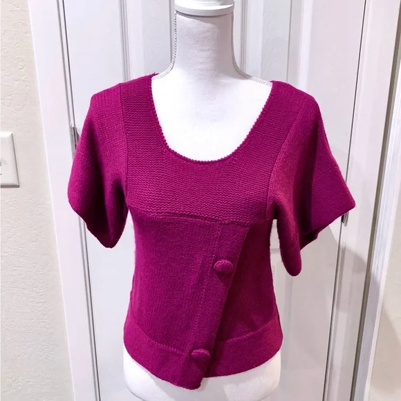 🎉Host Pick🎉 Boutique Women’s Fuchsia sweater short sleeves Size Small NWOT - Picture 5 of 6